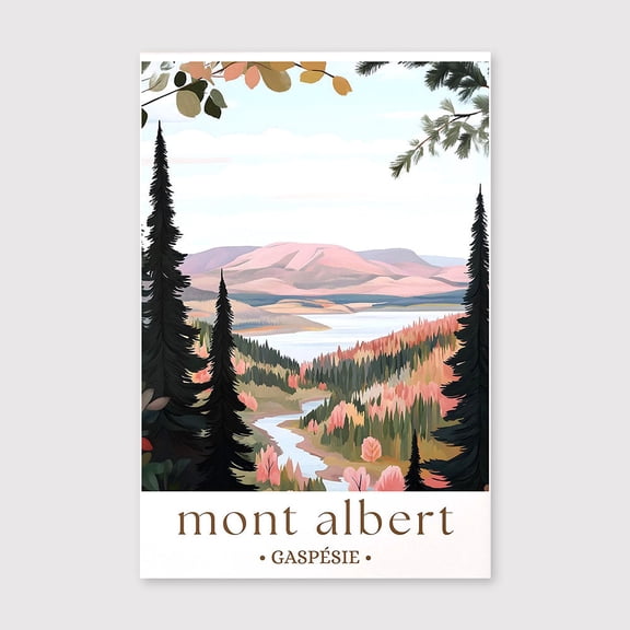 Mont Albert Gaspesie Travel Canvas, Mountain Landscape Wall Art, Quebec Nature Print, Scenic Travel Decor
