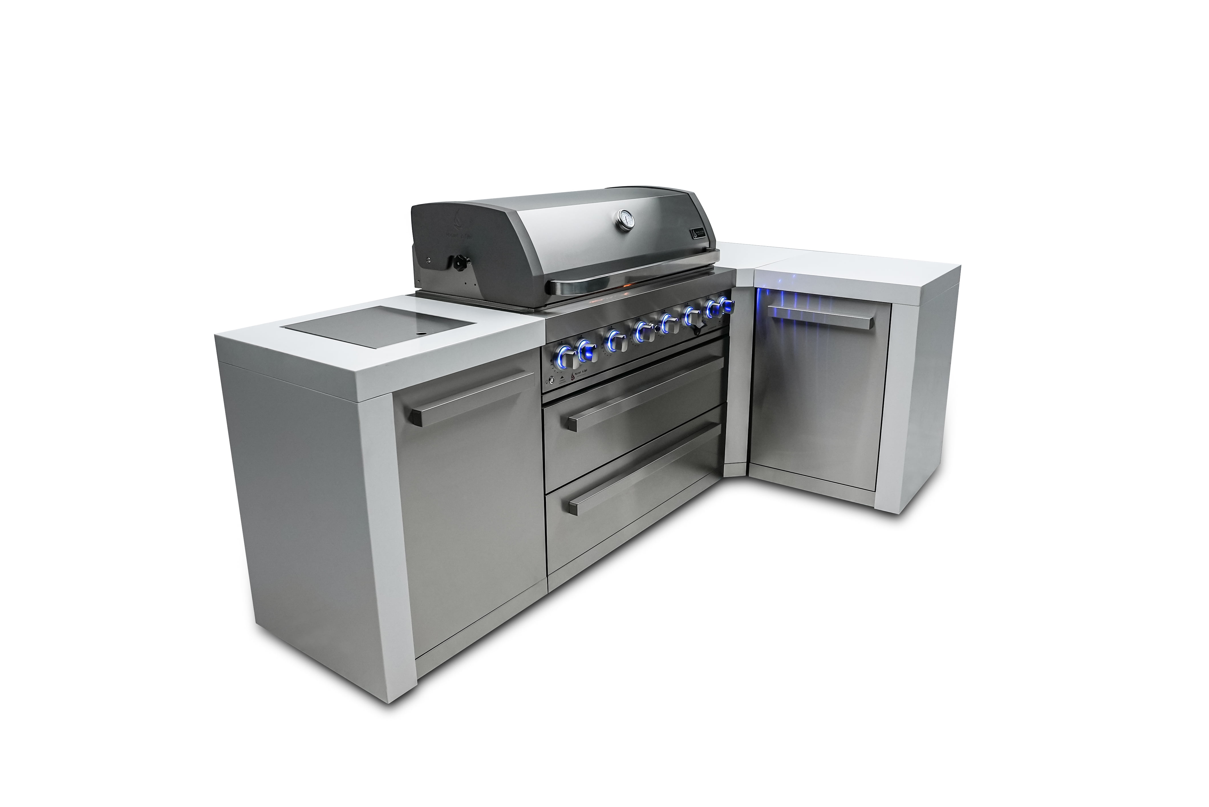 Mont Alpi 805 Deluxe Grill Island with 90 Degree Corner - Walmart.com