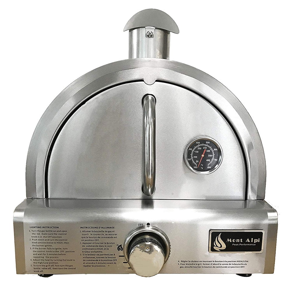 Mont Alpi Stainless Steel Portable Outdoor Gas Pizza Oven with Pizza Stone