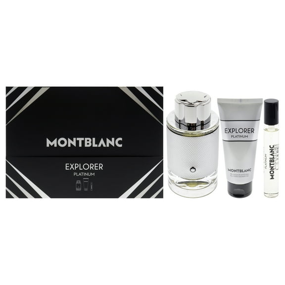 Mont Blanc Explorer Platinum , 3 Pc Gift Set 3.3oz EDP Spray, 0.25oz EDP Spray, 3.3oz Shower Gel