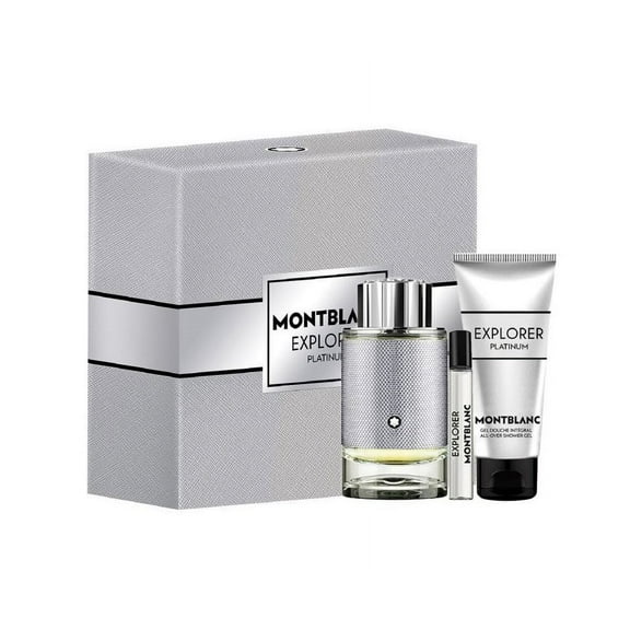 Mont Blanc Explorer Platinum 3.3 oz EDP Spray+ .25 EDP+ 3.3 gel Mens Set NIB