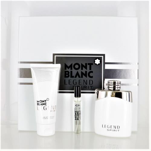 Mont Blanc Legend Spirit - 3 Pc Gift Set 3.3oz EDT Spray, 7.5ml EDT Mini Spray, 3.3oz After Shave Balm