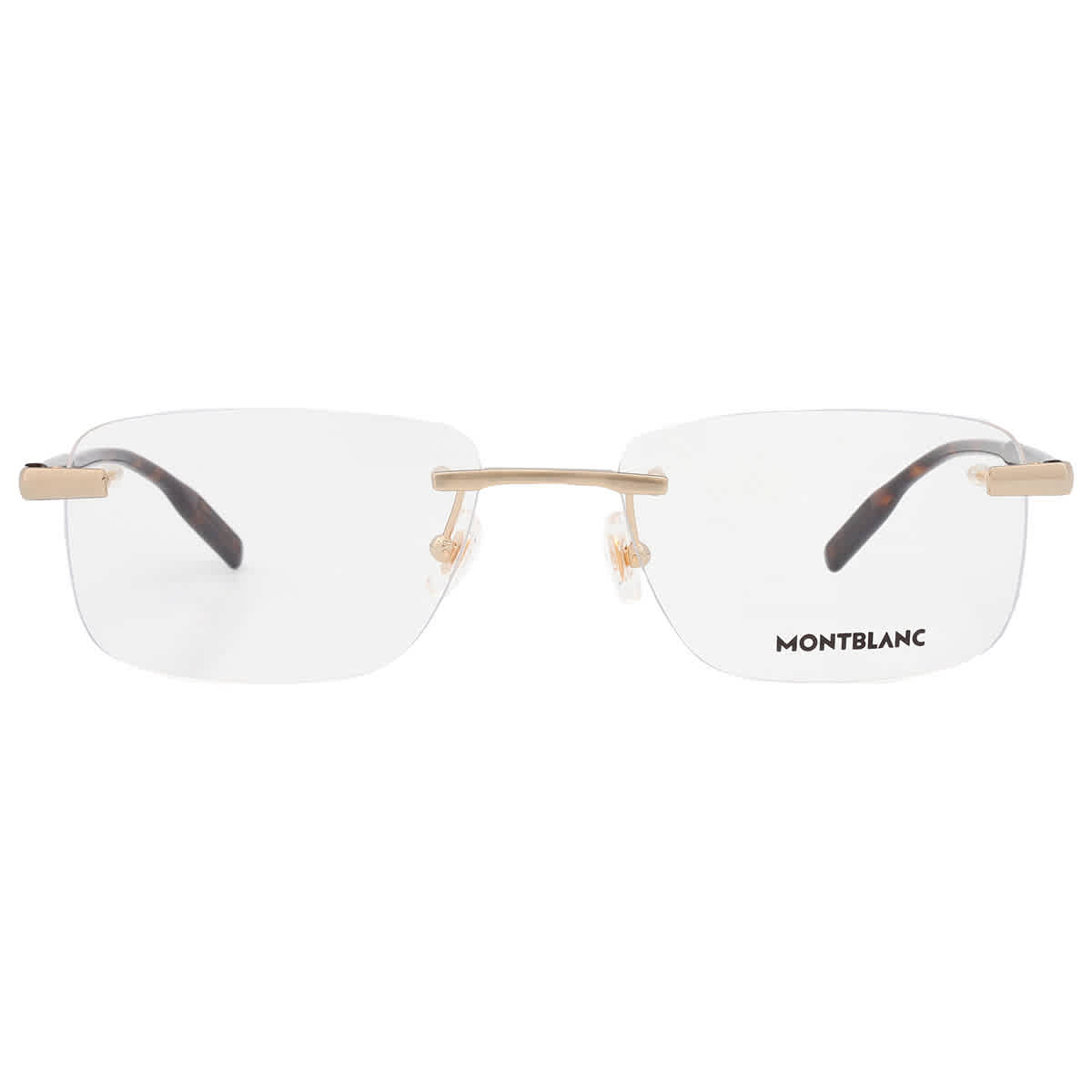 Mont Blanc Men Optical Frame Semi Rimless Silver Eyewear MB336 016 