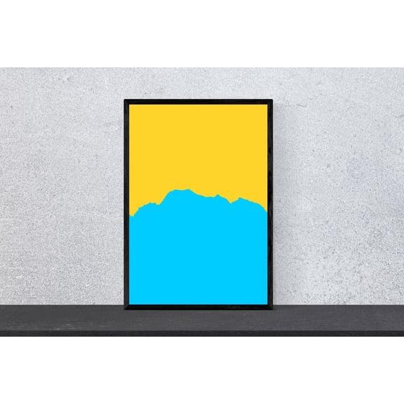 Mont Blanc Mountain Contour Minimal Modern Climbing Wall Decor, Unframed Paper Poster 8x10in