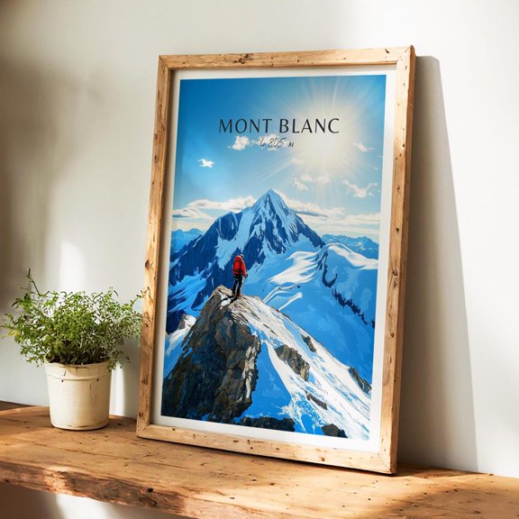 Mont Blanc Poster Mountain Wall Art The Perfect Gift And A Lasting Travel Memory France Travel Poster Art Print