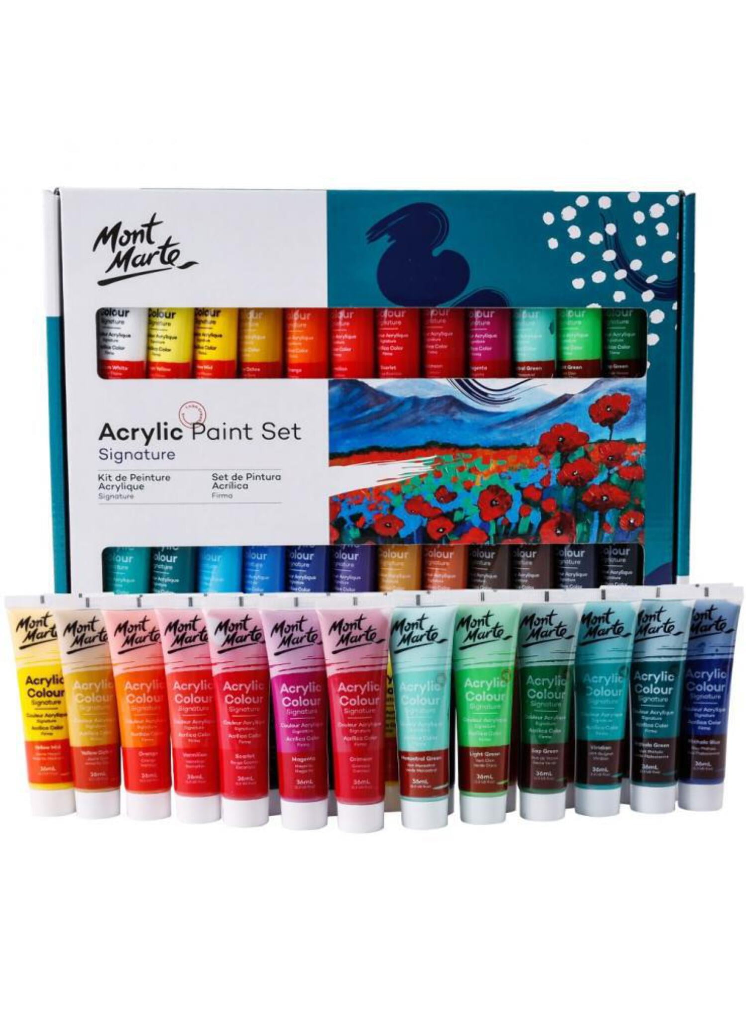 Mont Marte 12/24 Colors 50ml Professional Acrylic Paint Set Waterproof  Fabric Paints Drawing Fabric Set For Kids Art Supplies - AliExpress