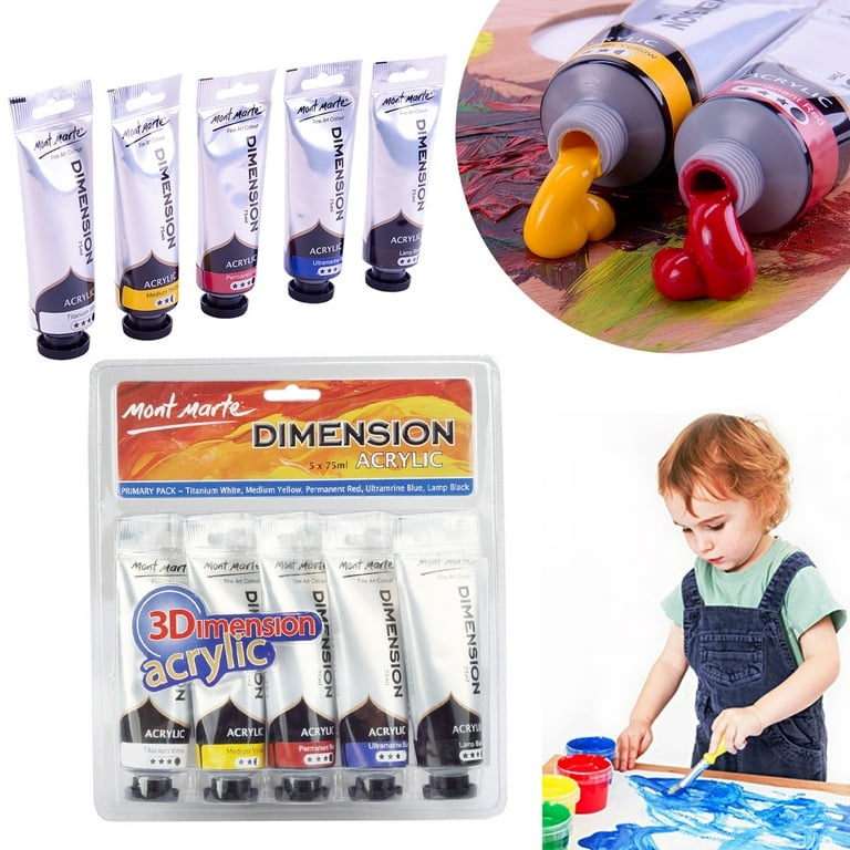 Mont Marte Dimension Acrylic Paints Primary Kit 75mlx5 DIY Drawing 
