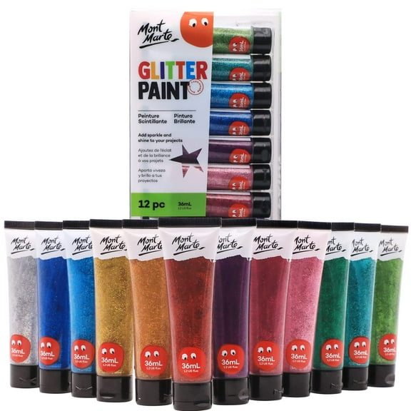 Mont Marte Glitter Paint 12pc x 36ml