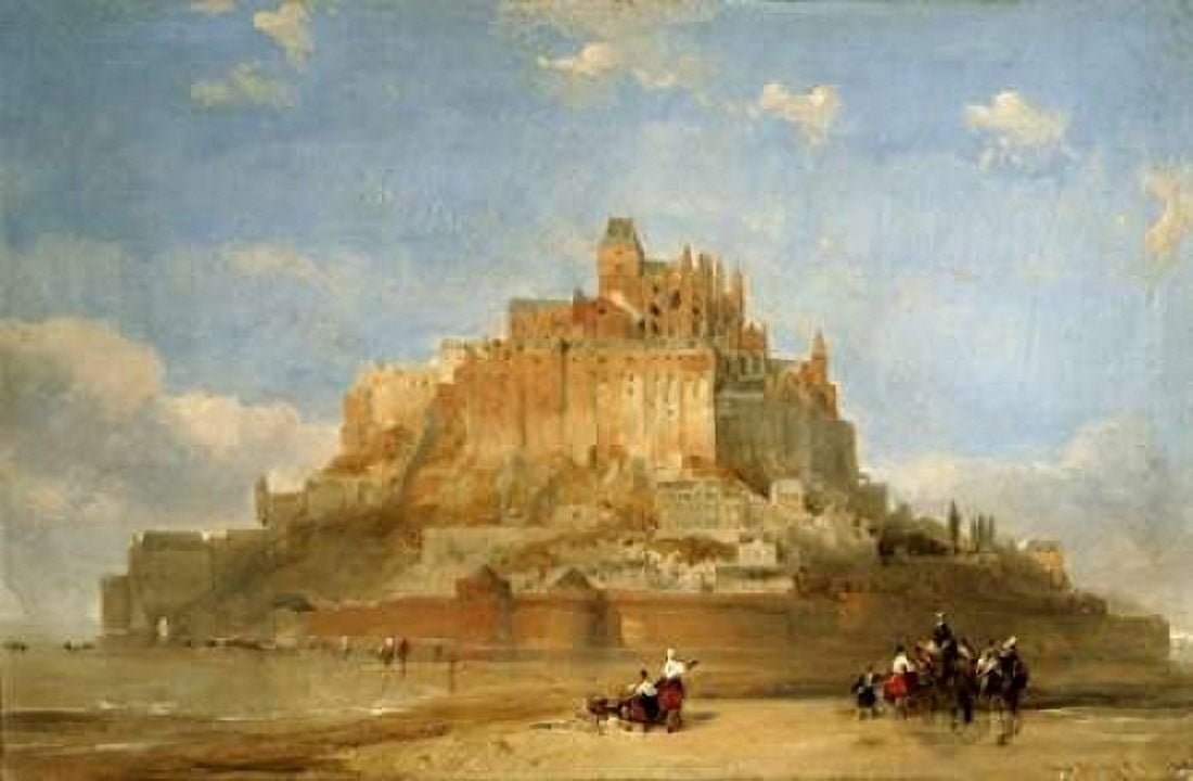 Mont St Michel From The Sands Canvas Art - David Roberts (24 x 36)