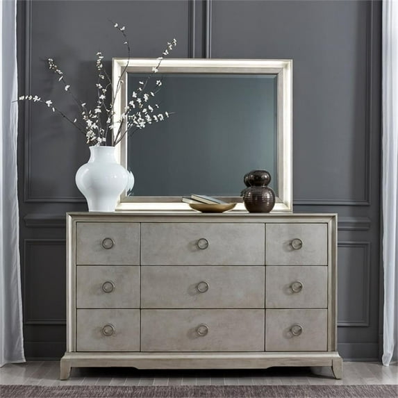 Montage Dresser & Mirror - Platinum Finish