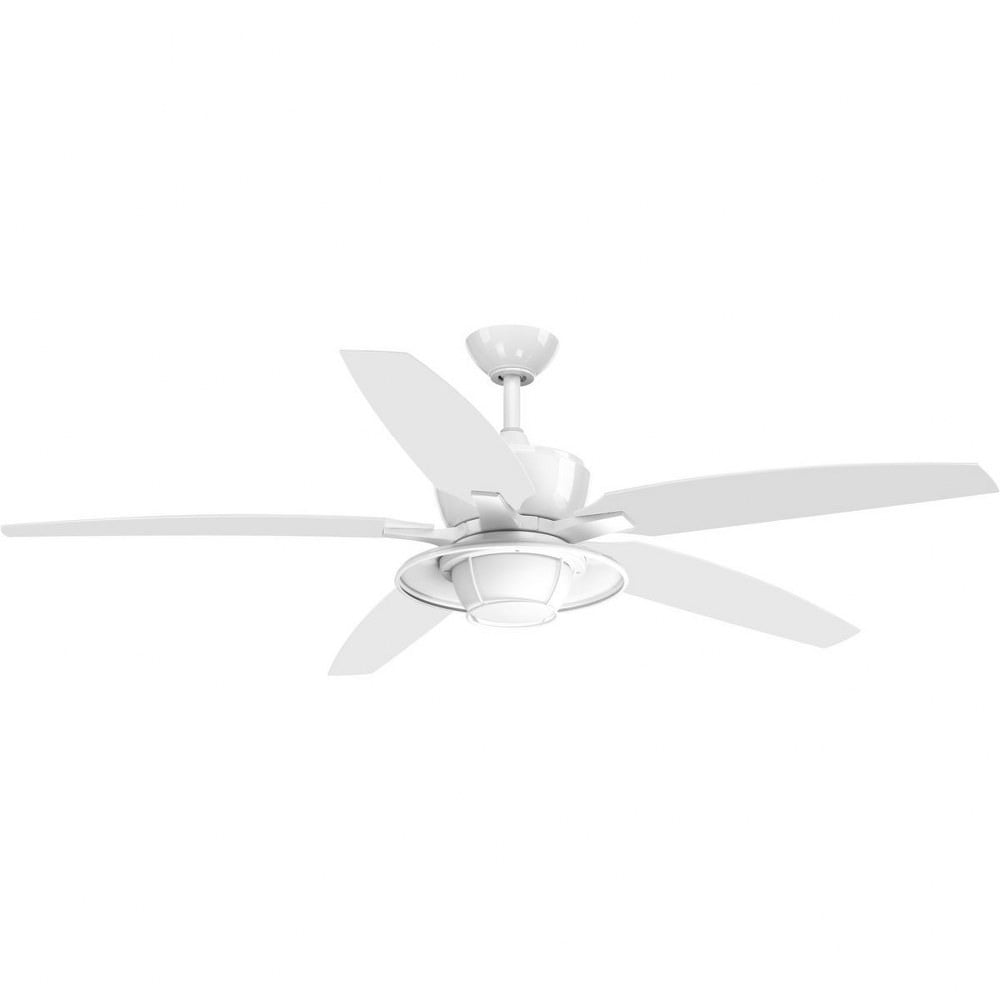 Montague 60" White 5-Blade Indoor/Outdoor Ceiling Fan with LED Light