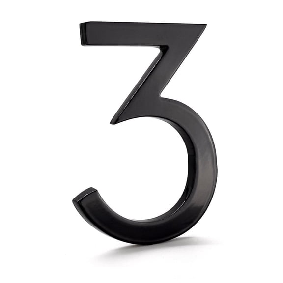 Montague Metal Products 10" Black Floating or Flat Modern House Numbers 0-9 - 3