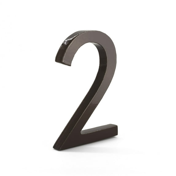 Montague Metal Products 12" Roman Bronze Floating or Flat Modern House Numbers 0-9 - 2