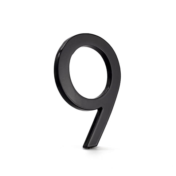Montague Metal Products 16" Black Floating or Flat Modern House Numbers 0-9 - 9