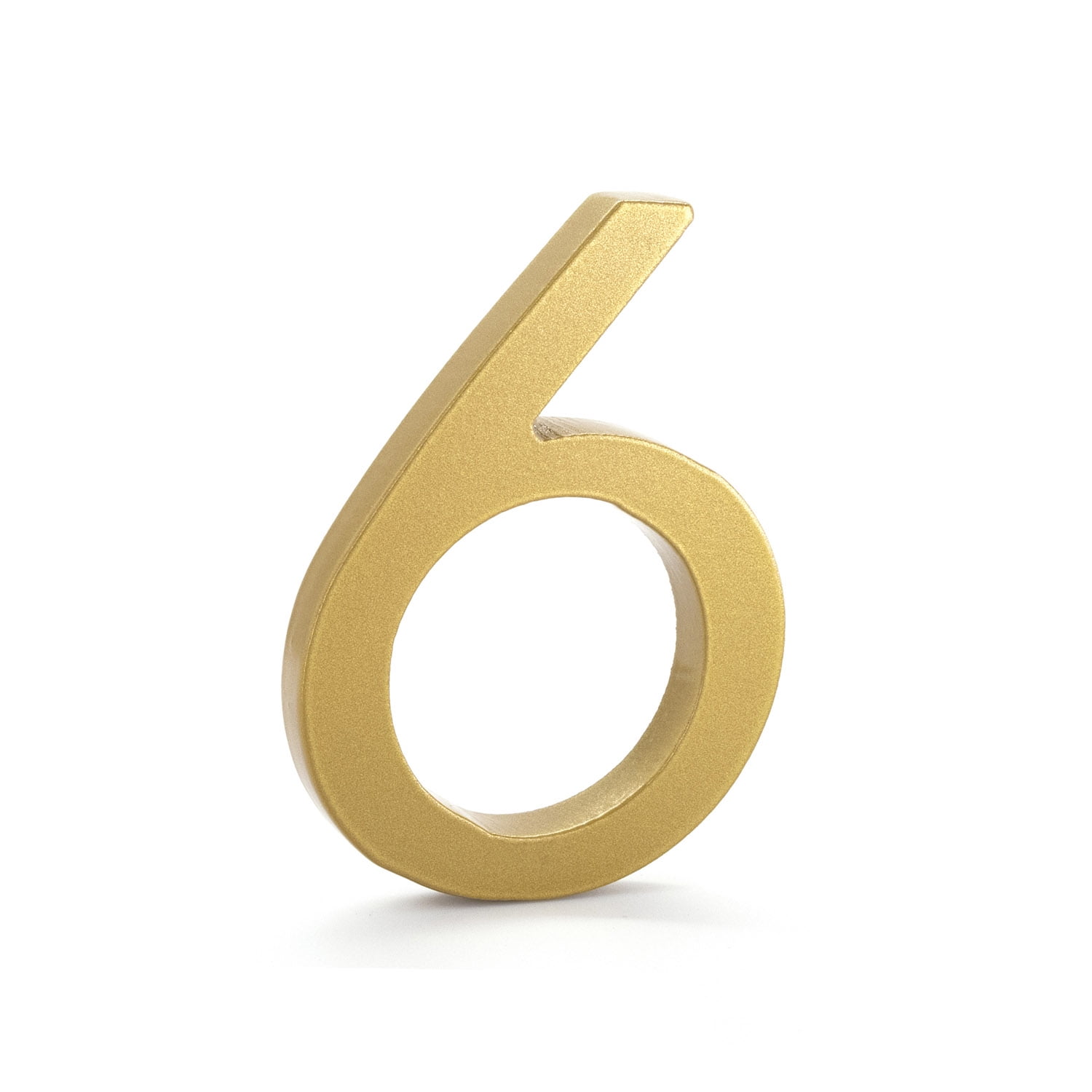 Montague Metal Products 16" Gold Floating or Flat Modern House Numbers 0-9 - 6