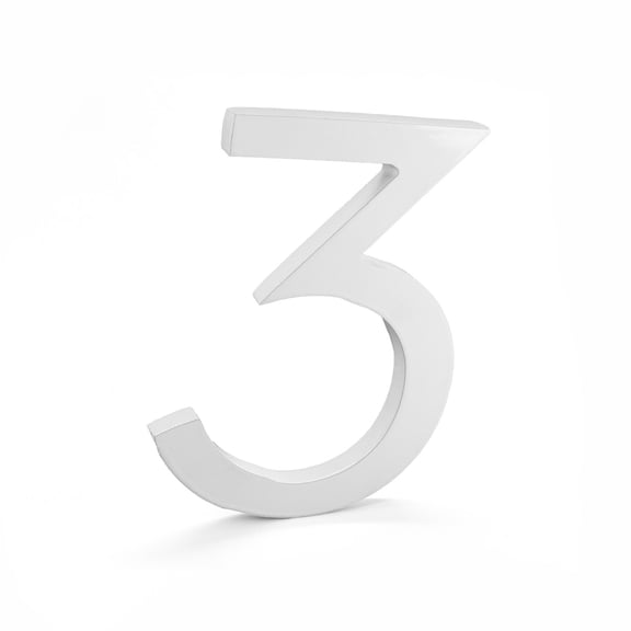 Montague Metal Products 24" White Floating or Flat Modern House Numbers 0-9 - 3