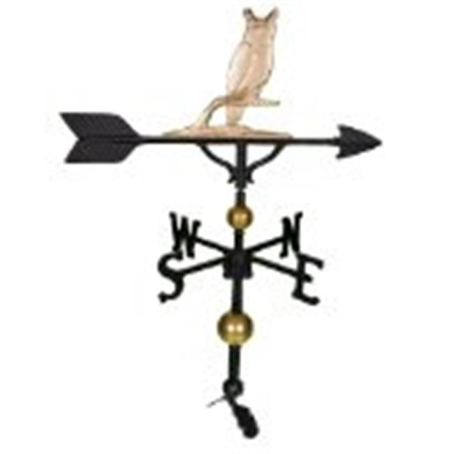 32-Inch Black and Gold Cast Aluminum Owl Weathervane