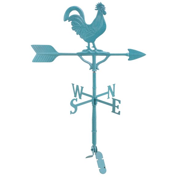 Montague Metal Products - 32" Aluminum Rooster Weathervane - All Verdigris