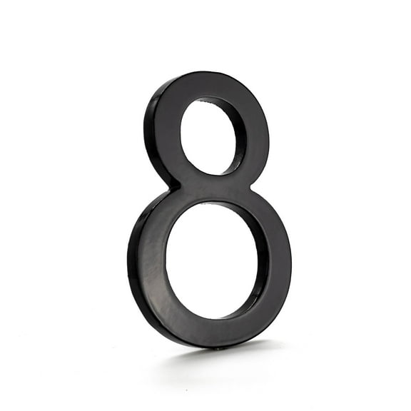 Montague Metal Products 4" Black Floating or Flat Modern House Numbers 0-9 - 8