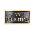 thumbnail image 1 of 5.75" x 3"&nbsp;No Soliciting Mini Rectangle Statement Plaque Sign - Black/Gold, 1 of 2