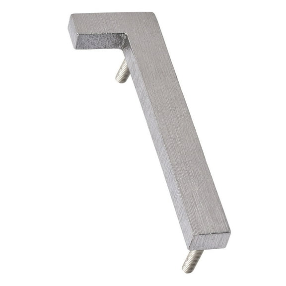 Montague Metal Products 8" Brushed Aluminum Floating or Flat Modern House Numbers 0-9 - 1