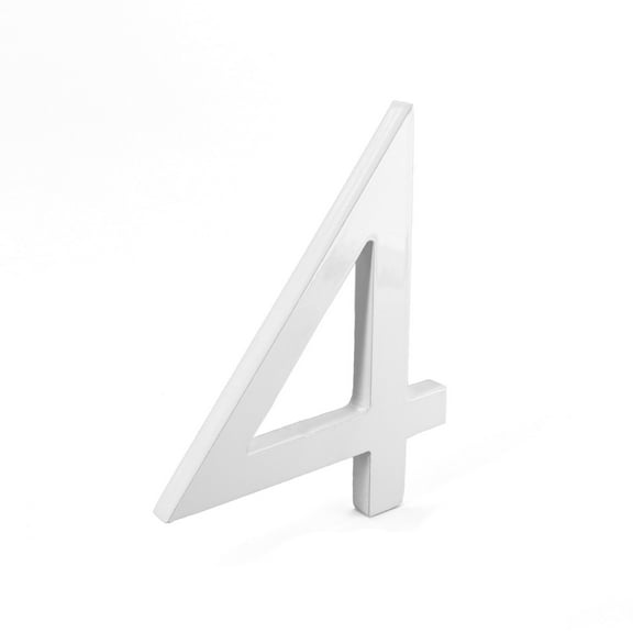 Montague Metal Products 8" White Floating or Flat Modern House Numbers 0-9 - 4