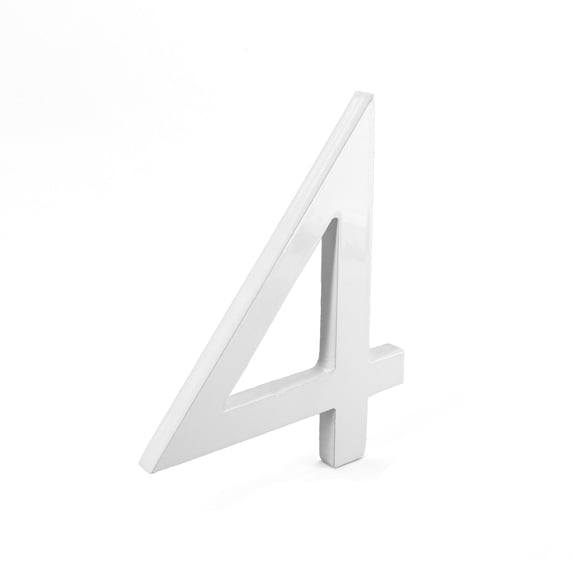 Montague Metal Products 8" White Floating or Flat Modern House Numbers 0-9 - 4