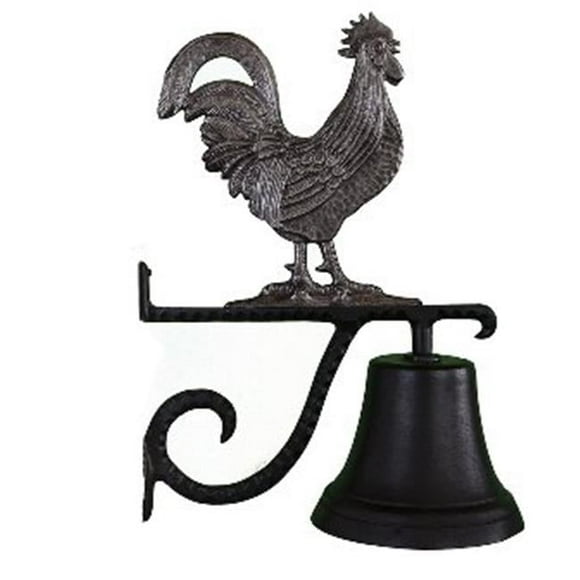 Montague Metal Products CB-1-76-SI Cast Bell With Swedish Iron Rooster Ornament