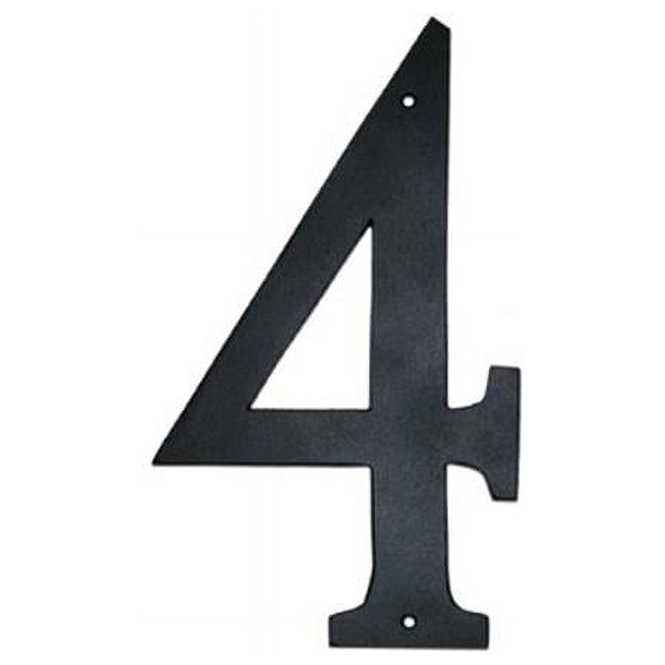 10-Inch Black Aluminum House Number 4