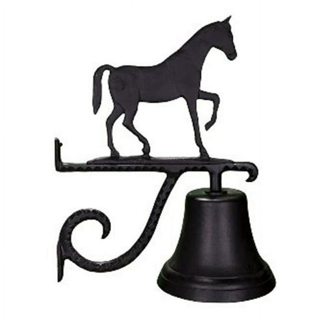 Montague Metal Products  Cast Bell With Satin Black Gaited Horse Ornament