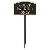 5.5" x 9" Small Arch Guest Parking Only Statement Plaque Sign with Lawn Stake - Black/Gold