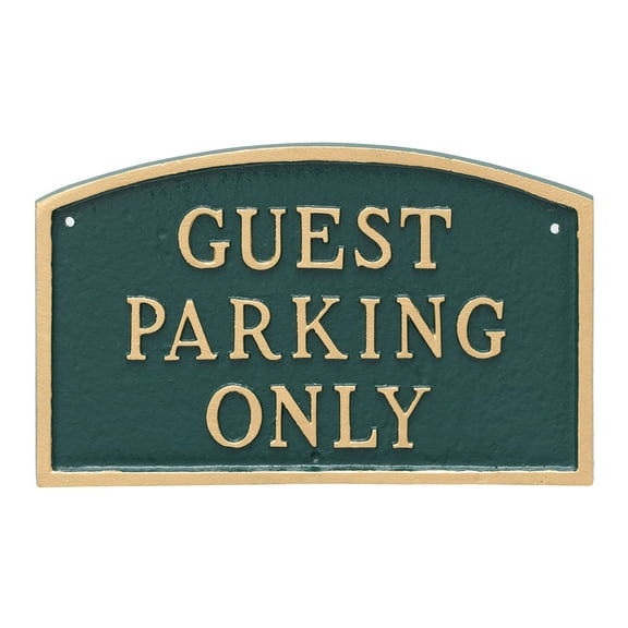 10" x 15" Standard Arch Guest Parking Only Statement Plaque Sign - Green/Gold
