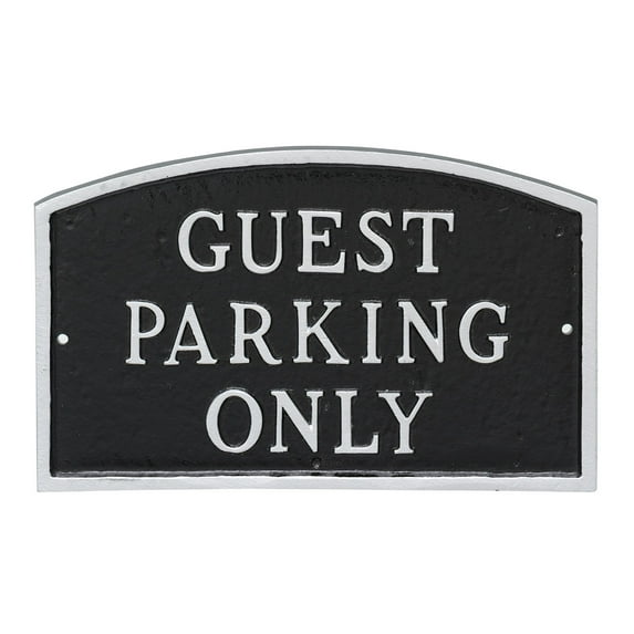 13" x 21" Large Arch Guest Parking Only Statement Plaque Sign - Black/Silver