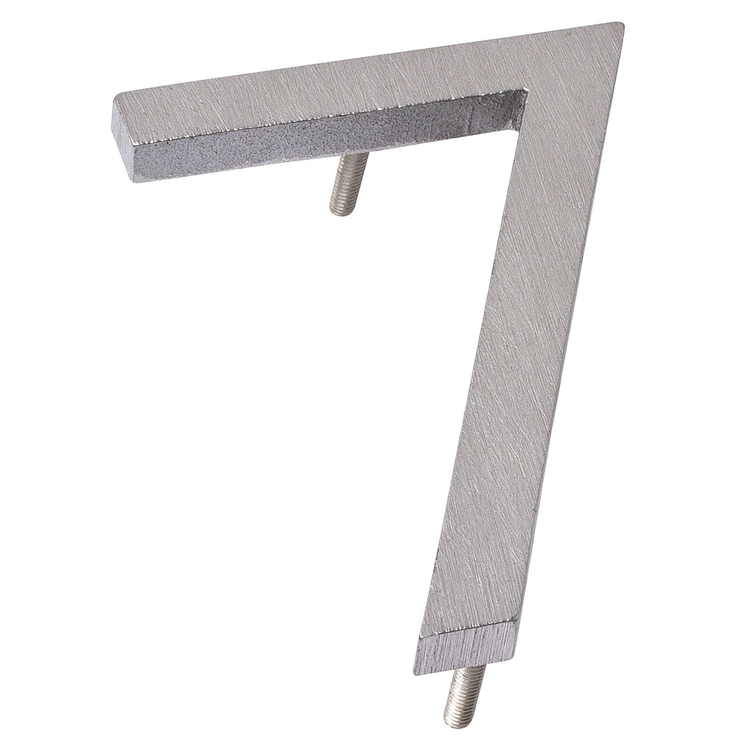 Montague Metal Products 8" Brushed Aluminum Floating or Flat Modern House Numbers 0-9 - 7