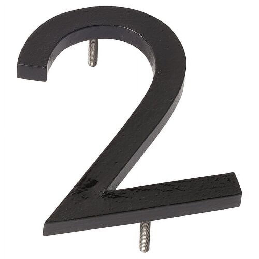 8-inch Black Aluminum Floating Modern House Number 2