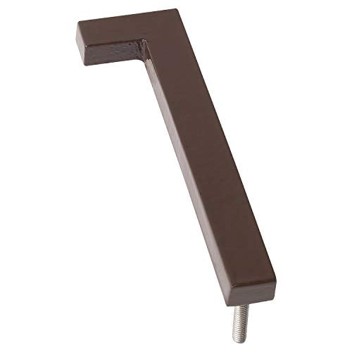 Montague Metal Products MHN-6-F-RB1-1 Solid Brushed Aluminum Modern Floating Address House Numbers, 6", Powder Coated Roman Bronze