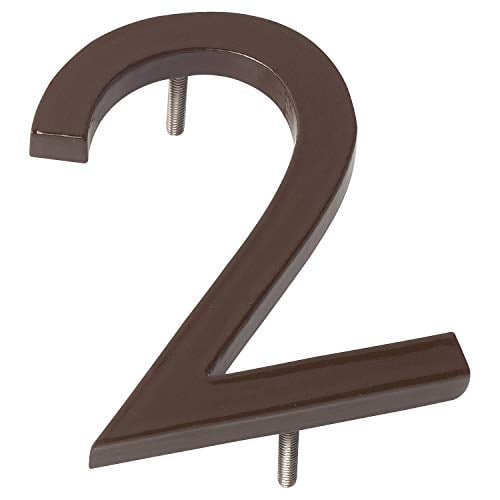 Montague Metal Products 6" Roman Bronze Floating or Flat Modern House Numbers 0-9 - 2