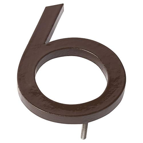 Montague Metal Products 6" Roman Bronze Floating or Flat Modern House Numbers 0-9 - 6