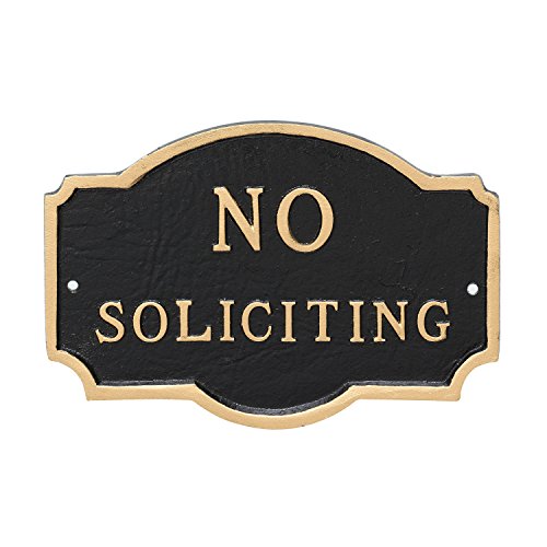 Montague Metal Products Petite Montague No Soliciting Statement Plaque, Black with Gold Letter, 4.5" x 7.15" - image 1 of 1