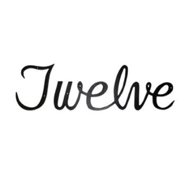 5.25 Inch Black Aluminum Script House Number Twelve