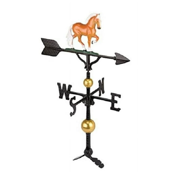 Montague Metal Products WV-304-PC 32 in. Aluminum Deluxe 3D Horse Weathervane - Palomino