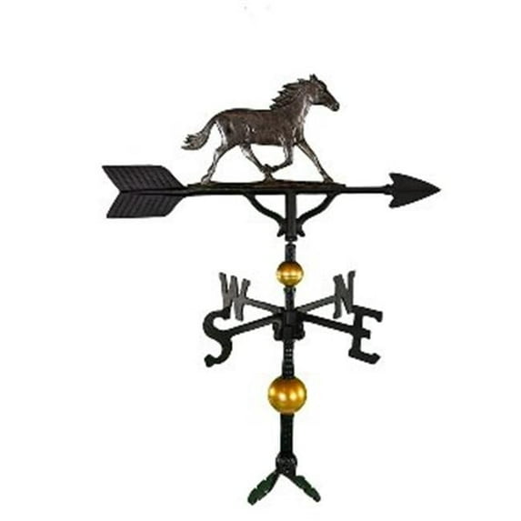 Montague Metal Products WV-374-SI 300 Series 32 In. Deluxe Swedish Iron Horse Weathervane