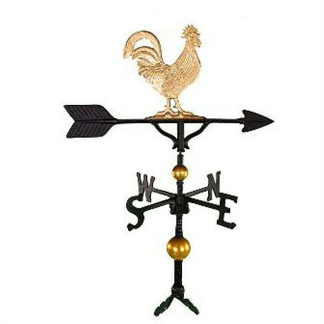 Montague Metal Products WV-376-GB 300 Series 32 In. Deluxe Gold Rooster Weathervane