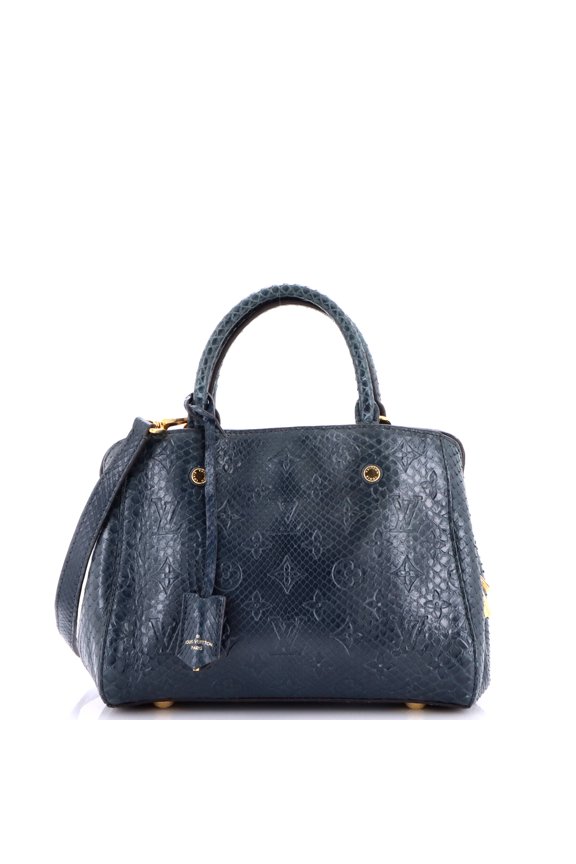 Pre-Owned Montaigne Handbag Monogram Embossed Python BB By Rebag