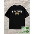 thumbnail image 1 of Montana 1983 Tee men's 180G 100% Cotton black Unique Design Unisex Shirt Cotton tshirts Retro Unisex Shirt Short Sleeve tshirts Trendy Unisex Shirt Graphic Tee tshirts, 1 of 7