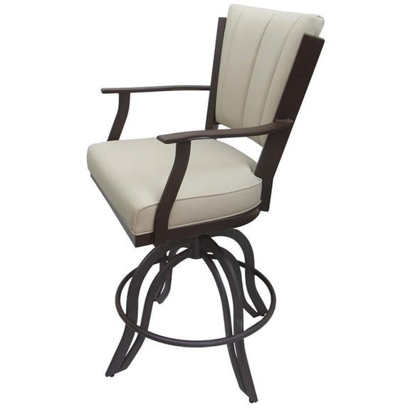 Montana Swivel Bar Stool 30" Seat - A Base - Ocean Beige Vinyl - Coffee Metal