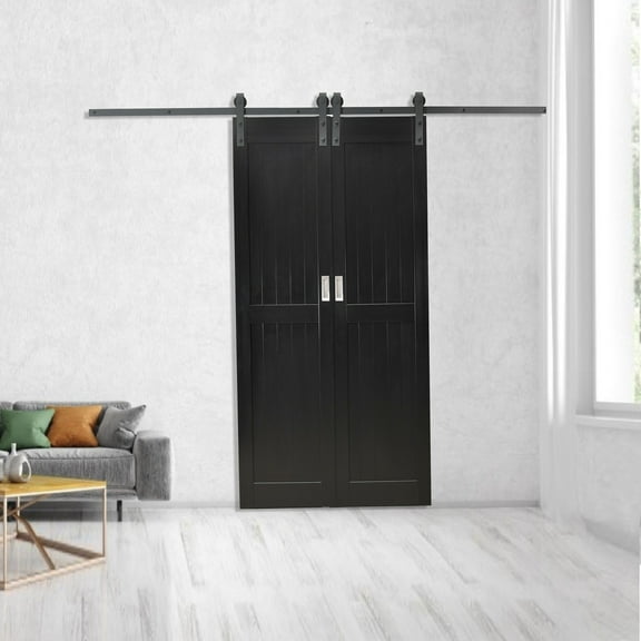 Montana 42x84 Double Vinyl Barn door kit Black