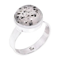 Montana Agate Gemstone 925 Sterling Silver Statement Ring Gift Jewelry for Men and Women