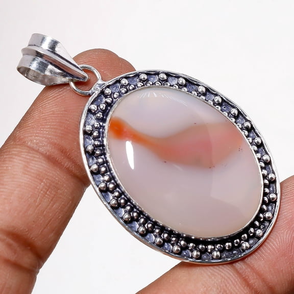 Montana Agate Gemstone Handmade Ethnic Unique Gift Pendant Jewelry 2.2" SA 9682