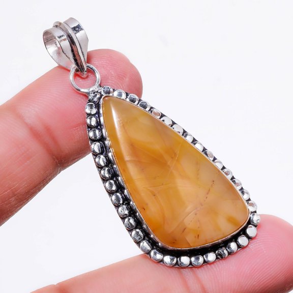 Montana Agate Gemstone Handmade Fashion Ethnic Gift Pendant Jewelry 2.20" SA 611